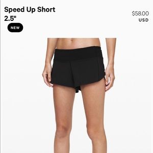 Black Lululemon Speed Up Short